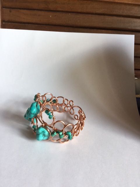 Karen Meador, Ph.D.'s Loopy Loo Graduated Wire Bracelet - , Contemporary Wire Jewelry, Loops, Wire Loop, Wrapped Wire Loop, Spirals, Wire Spiral, Spiral Wire Wrap, embellished bracelet